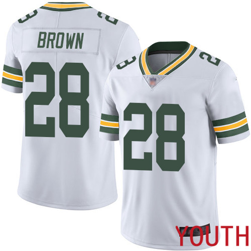 Green Bay Packers Limited White Youth 28 Brown Tony Road Jersey Nike NFL Vapor Untouchable